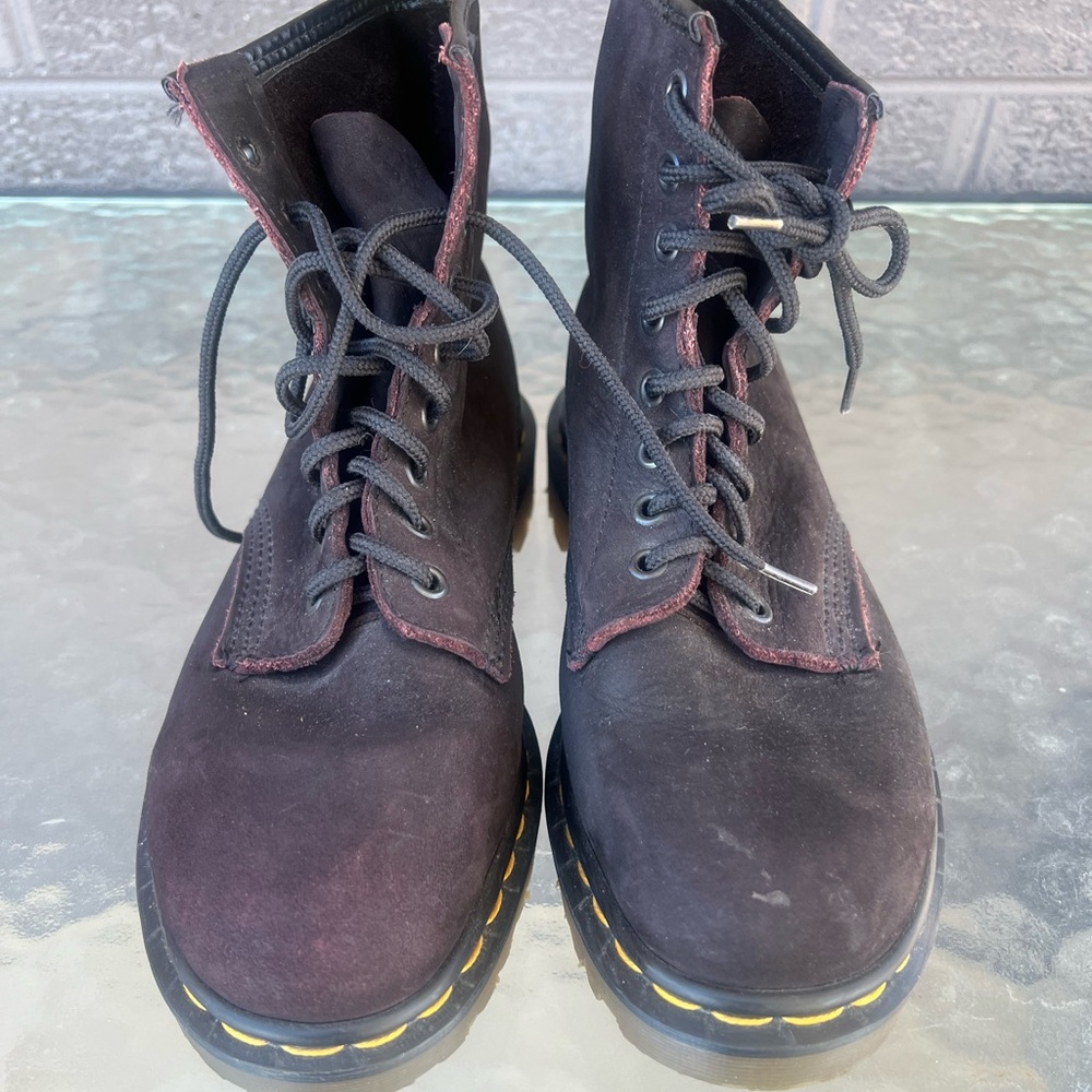 Dr. Martens 1460 Made in England Wax Commander   Lace Boots Burgundy US Sz 10 W